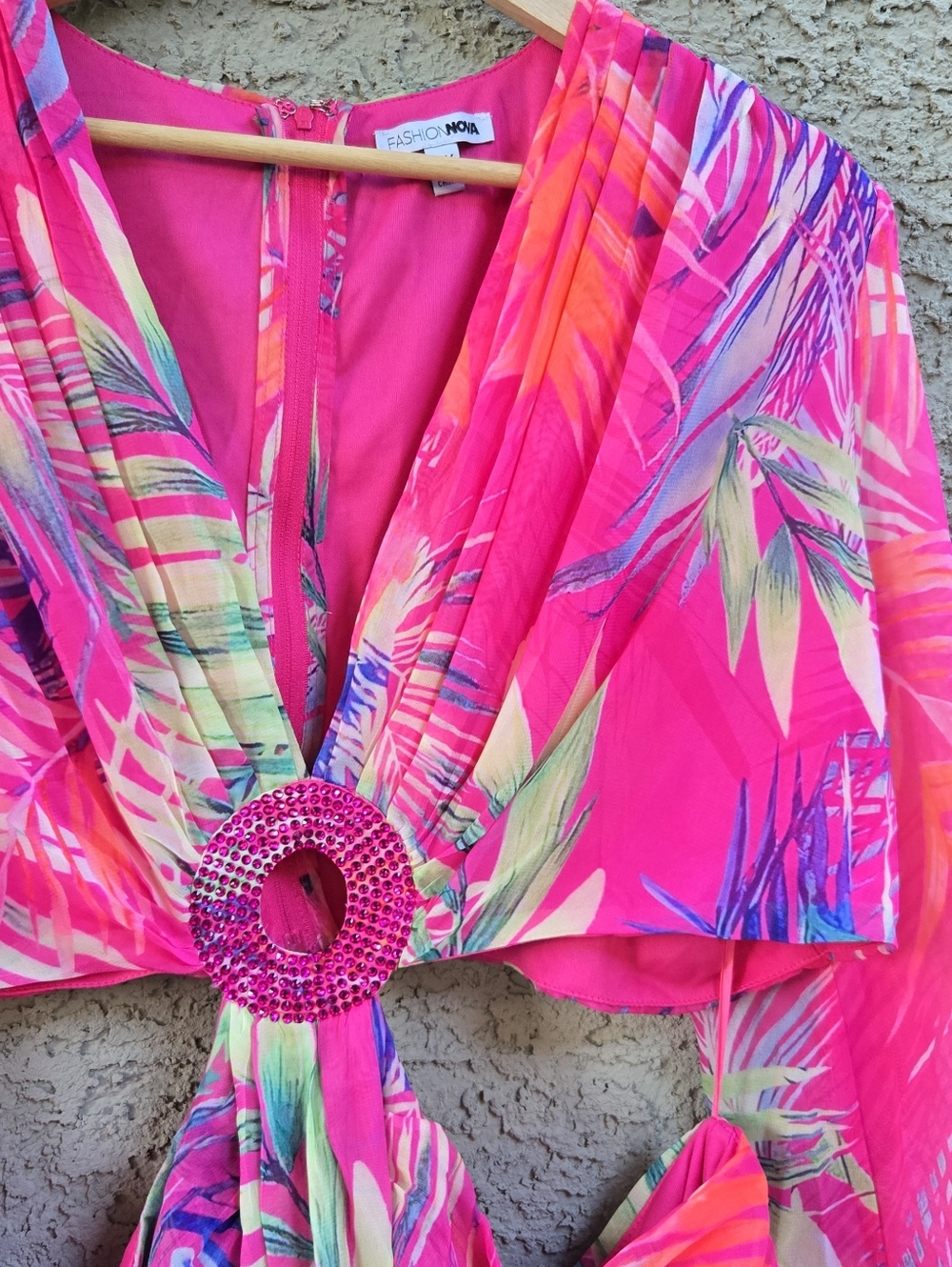 Fashion Nova Tropical Cutout Maxi Dress in Pink & Multicolor - Picture 4 of 12